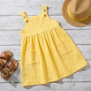 Puuvillakangas SMOGGED EMBROIDERY yellow