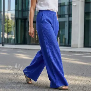 Puuvillakangas SMOGGED EMBROIDERY cobalt