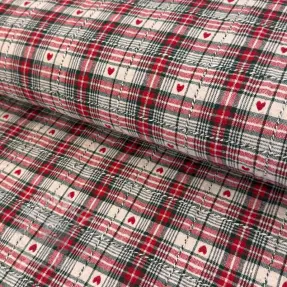 Sisustuskangas jacquard Villars ecru rouge