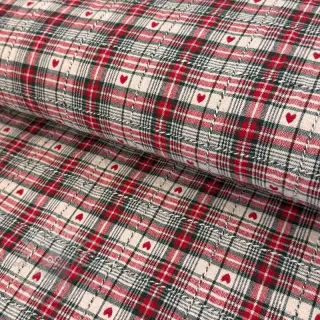 Sisustuskangas jacquard Villars ecru rouge