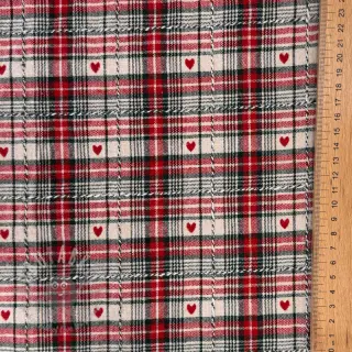 Sisustuskangas jacquard Villars ecru rouge