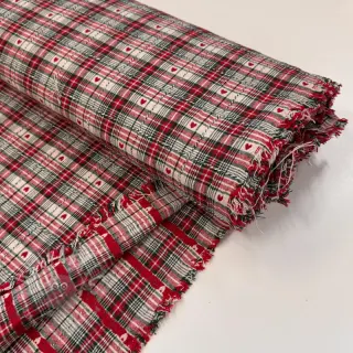 Sisustuskangas jacquard Villars ecru rouge