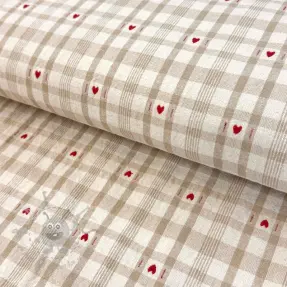 Sisustuskangas jacquard Ollon ficelle rouge