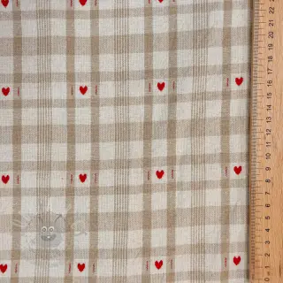 Sisustuskangas jacquard Ollon ficelle rouge
