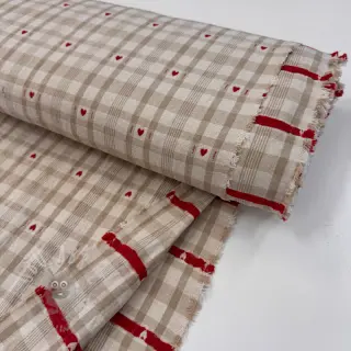 Sisustuskangas jacquard Ollon ficelle rouge