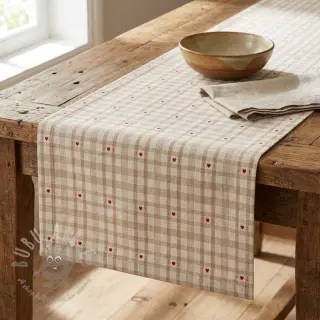 Sisustuskangas jacquard Ollon ficelle rouge