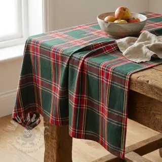Sisustuskangas Ecossais vert rouge
