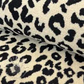 Päällystakkikangas TEDDY JACQUARD Animal skin black