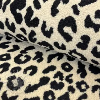 Päällystakkikangas TEDDY JACQUARD Animal skin black