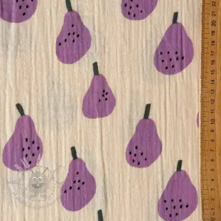 Dvojitá gázovina/mušelín Pears lavender by JENNIFER BOURON ORGANIC