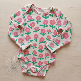 Neulos RIB JENNIFER BOURON Flowers natural pink ORGANIC