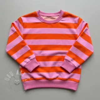 Harjattu collegekangas SOFT Stripes orange
