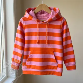 Harjattu collegekangas SOFT Stripes orange