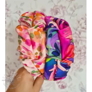 Viskoosi SATIN Dots digital print