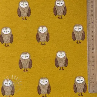 Sisustuskangas premium Night owl nap yellow
