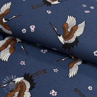 Sisustuskangas premium Crane blossom sky