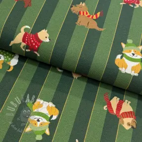 Sisustuskangas premium Dog frost friends army digital print