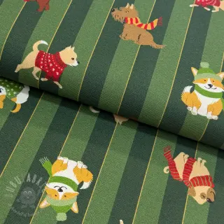 Sisustuskangas premium Dog frost friends army digital print