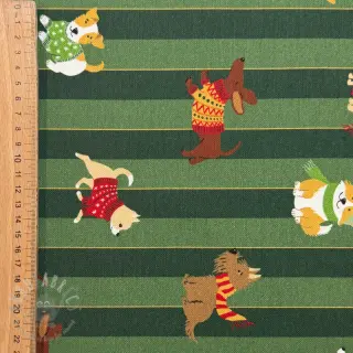 Sisustuskangas premium Dog frost friends army digital print