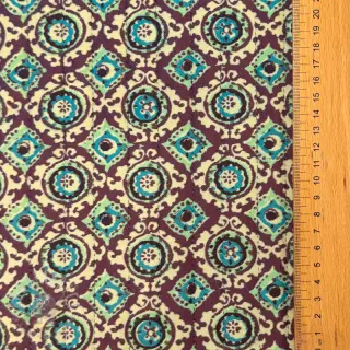 Sametti VELVET QUILT Flowers abstract petrol