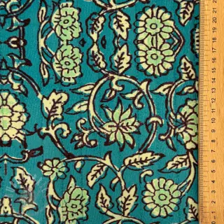 Sametti VELVET QUILT Flowers abstract petrol
