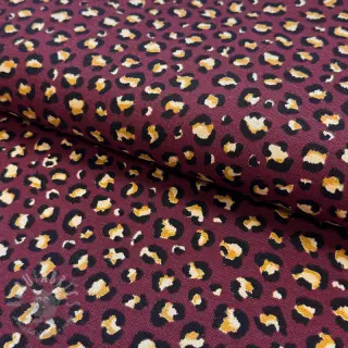 Sisustuskangas premium Leopard animal small wine