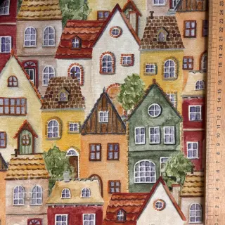 Sisustuskangas premium Rustic village house digital print