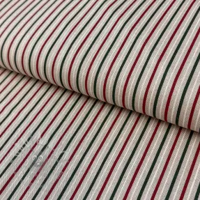 Sisustuskangas Linenlook Little Xmas stripe