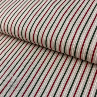 Sisustuskangas Linenlook Little Xmas stripe