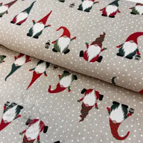 Sisustuskangas Linenlook Jolly tomte