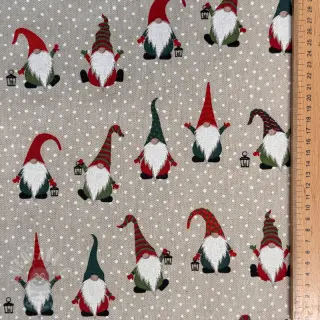 Sisustuskangas Linenlook Jolly tomte