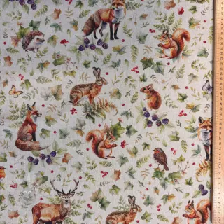 Sisustuskangas Linenlook Animal forest dream digital print