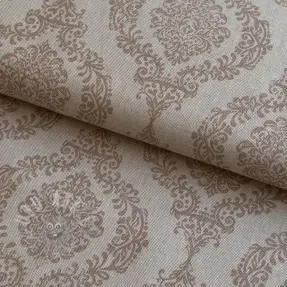 Sisustuskangas Linenlook Baroque damask charm taupe