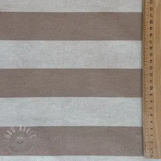 Sisustuskangas Linenlook Joyful basic stripe taupe