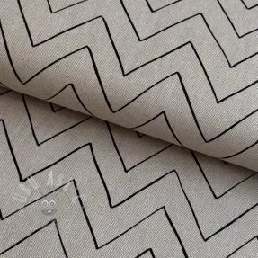 Sisustuskangas Linenlook Freehand zigzag lines