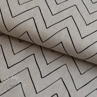 Sisustuskangas Linenlook Freehand zigzag lines
