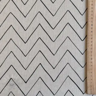 Sisustuskangas Linenlook Freehand zigzag lines