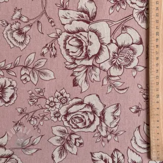 Sisustuskangas Linenlook Elegant rose bloom wine