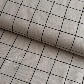 Sisustuskangas Linenlook Freehand grid lines