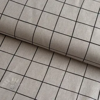Sisustuskangas Linenlook Freehand grid lines