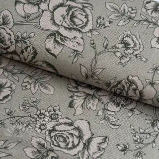 Sisustuskangas Linenlook Elegant rose bloom army