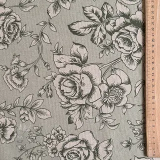 Sisustuskangas Linenlook Elegant rose bloom army