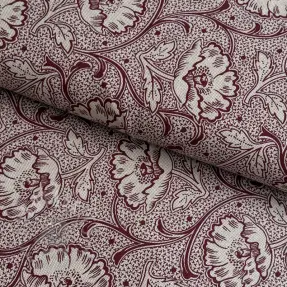 Sisustuskangas Linenlook Bloomy art craft wine
