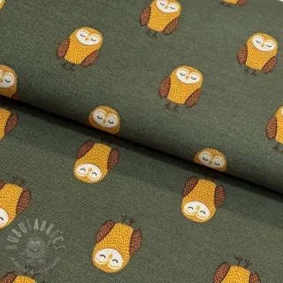 Sisustuskangas premium Night owl nap army