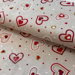Sisustuskangas Linenlook Sweet heart joy