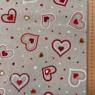 Sisustuskangas Linenlook Sweet heart joy