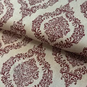 Sisustuskangas Linenlook Baroque damask charm wine