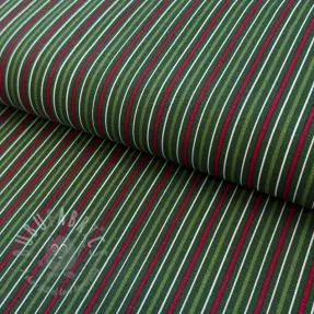 Sisustuskangas premium Line Xmas stripe army