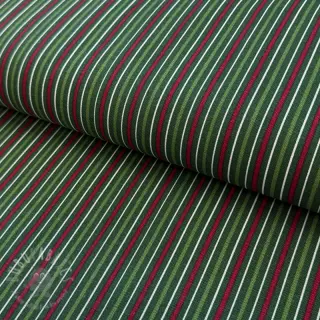 Sisustuskangas premium Line Xmas stripe army