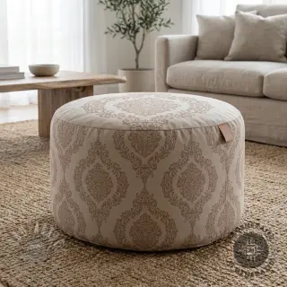 Sisustuskangas Linenlook Baroque damask charm taupe